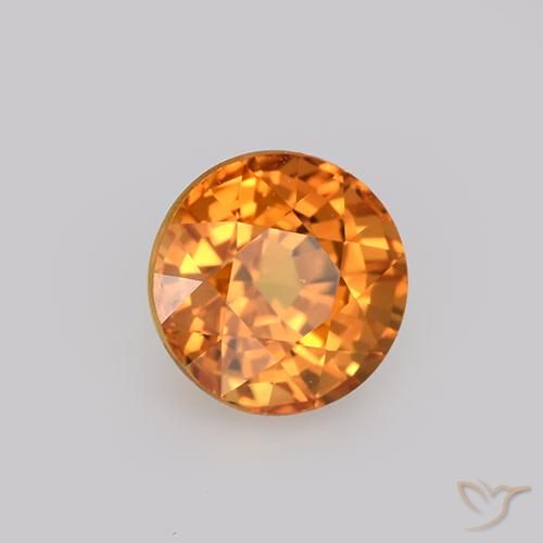 Safira Laranja escuro Natural 1.13ct, Redondo, VVS-VS