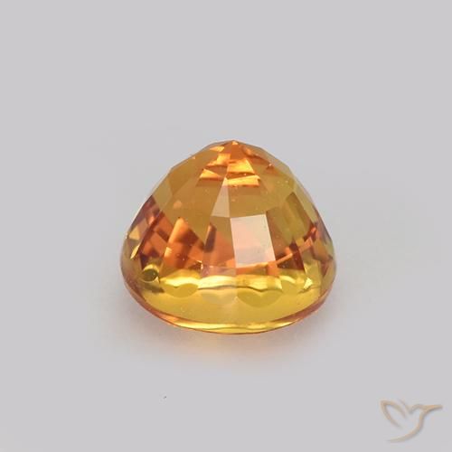 Safira Laranja escuro Natural 1.13ct, Redondo, VVS-VS