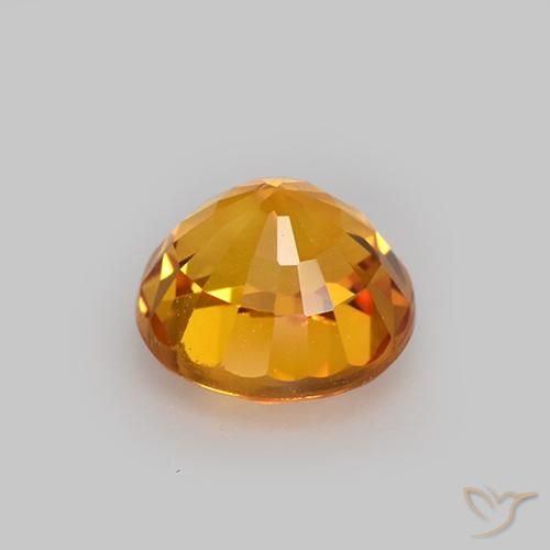 Safira Laranja Profundo-Ouro Natural 1.08ct, Redondo, VVS-VS
