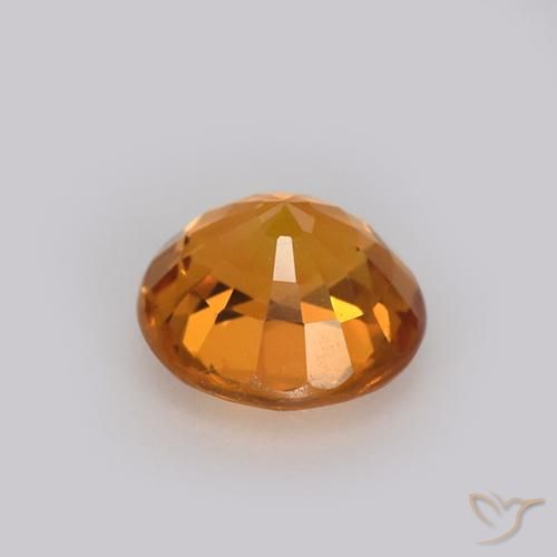 Safira Laranja Profundo-Ouro Natural 0.99ct, Redondo, VVS
