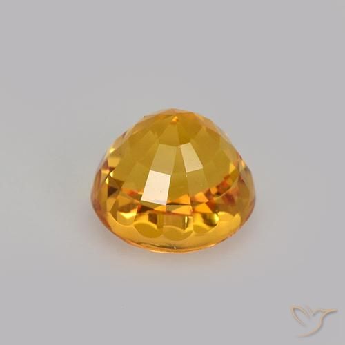 Safira Laranja Médio Natural 1.03ct, Redondo, VVS
