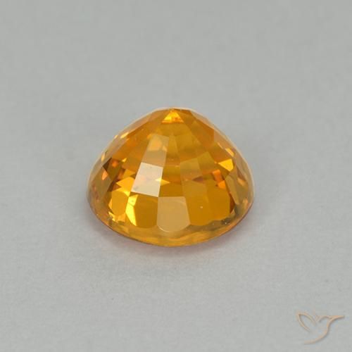 Safira Laranja Profundo-Ouro Natural 1.00ct, Redondo, VVS