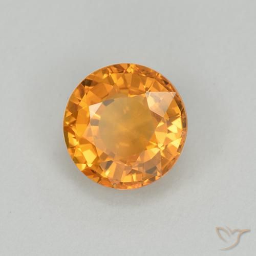 Safira Laranja Médio Natural 1.01ct, Redondo, VVS