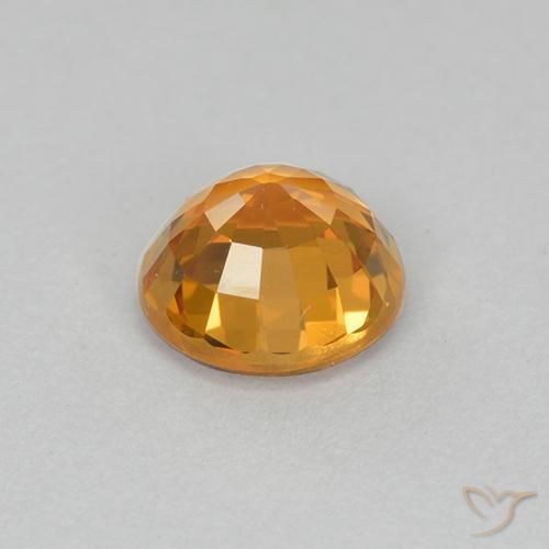 Safira Laranja Médio Natural 1.01ct, Redondo, VVS