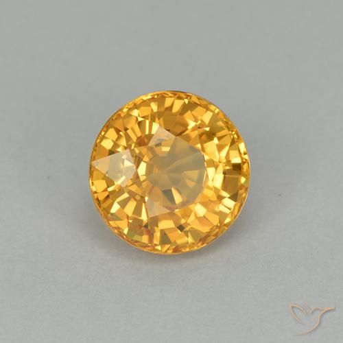Safira Dourado Escuro Natural 1.05ct, Redondo, VVS