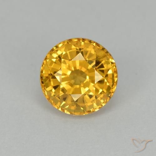 1.14ct Natural ouro profundo Safira, Redondo, VVS