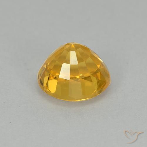Safira ouro profundo Natural 1.14ct, Redondo, VVS
