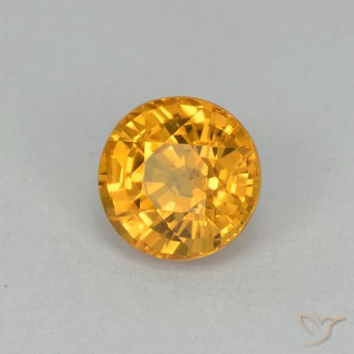 Safira Dourado Escuro Natural 1.00ct, Redondo, VVS