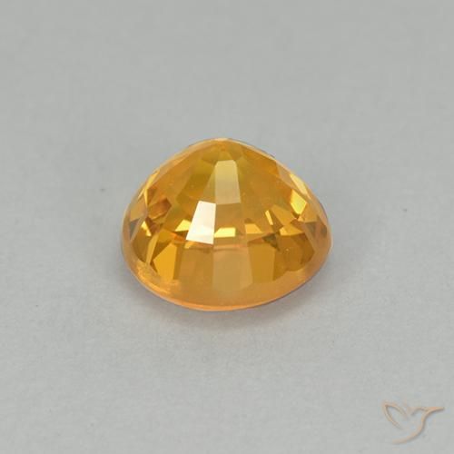 Safira Dourado Escuro Natural 1.00ct, Redondo, VVS