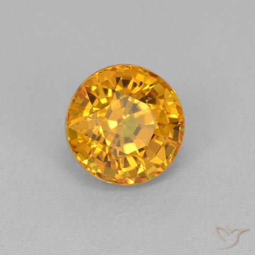 Safira Laranja Dourado Profundo Natural 1.02ct, Redondo, VVS