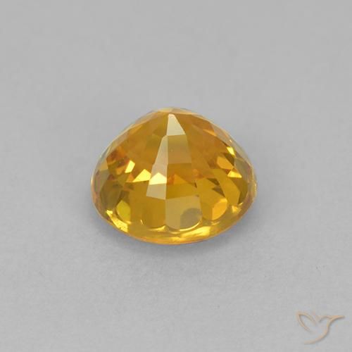 Safira Laranja Dourado Profundo Natural 1.02ct, Redondo, VVS
