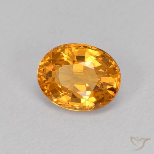 Safira Laranja-Ouro Natural 1.03ct, oval, VVS