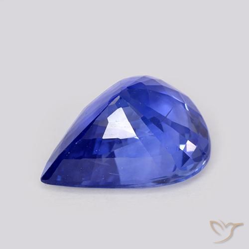 Safira Azul Violeta Intenso Natural 4.38ct, Formato de pêra, VS