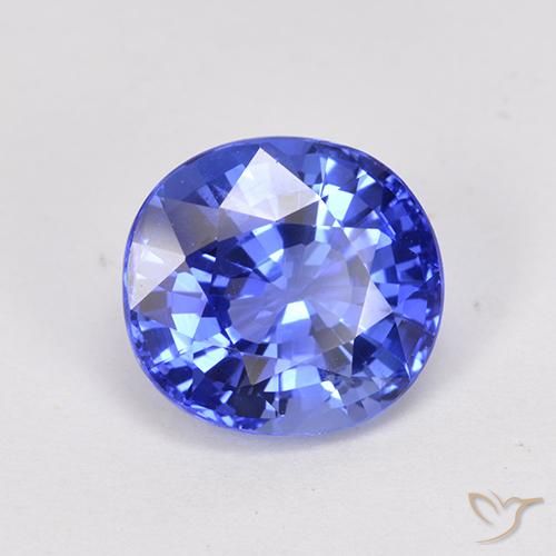 Safira Azul Centáurea Claro Natural 3.66ct, oval, VS