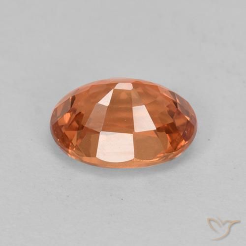 Safira Damasco Laranja Quente Natural 1.00ct, Corte Oval, VVS