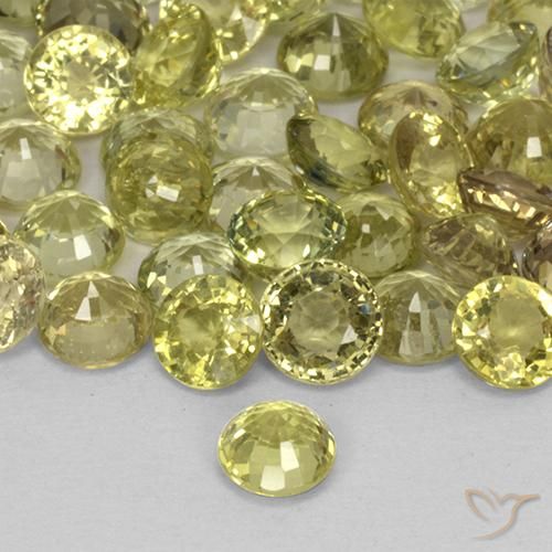 Safira Limão amarelo Natural 0.47ct, Redondo, VS
