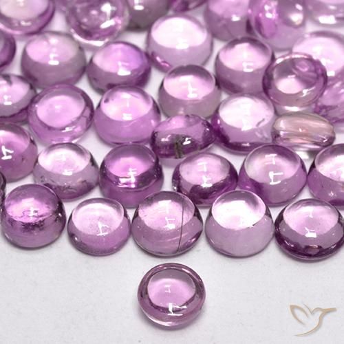 Safira Rosa Violeta Roxo Natural 0.22ct, Redondo, Transparente