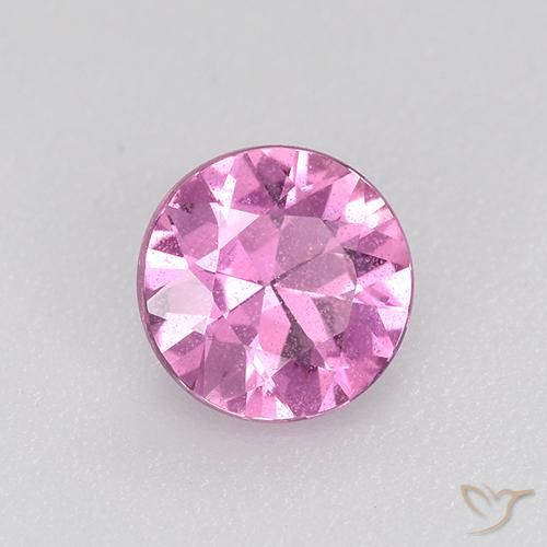 Safira Roxo Rosa Natural 0.55ct, Redondo, VS