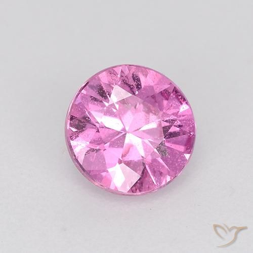 Safira Roxo Rosa Natural 0.58ct, Redondo, VS