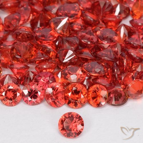 Safira Vermelho médio-escuro Natural 0.14ct, Redondo, VS
