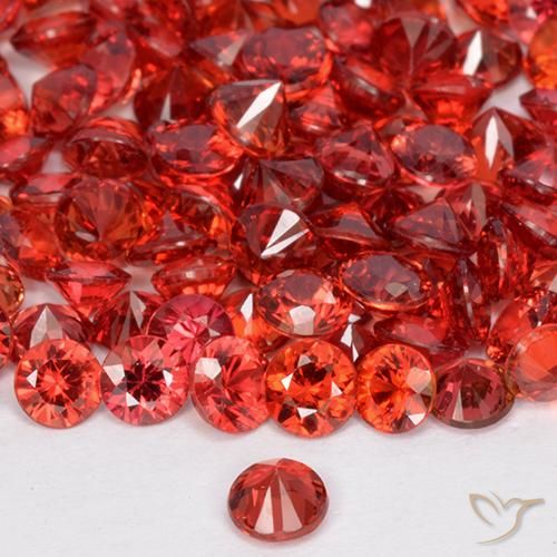 Safira Vermelho médio-escuro Natural 0.14ct, Redondo, VS