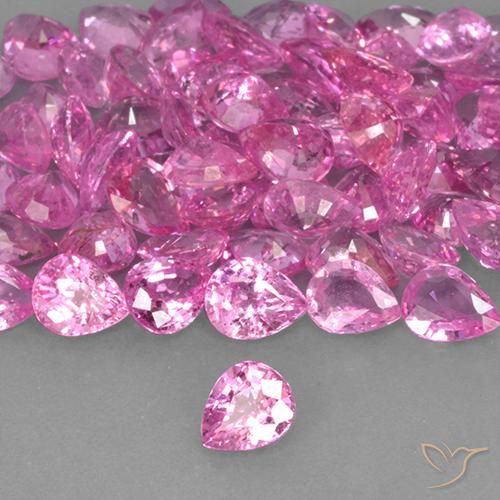 Safira Rosa Intenso Natural 0.36ct, Formato de pêra, VVS-VS