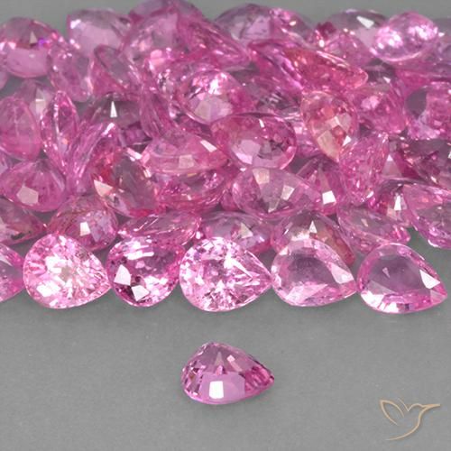 Safira Rosa Intenso Natural 0.36ct, Formato de pêra, VVS-VS