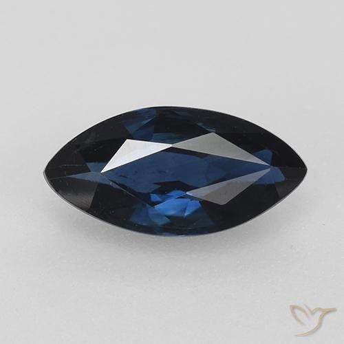 0.75ct Natural Azul escuro Safira, Marquesa, VVS-VS