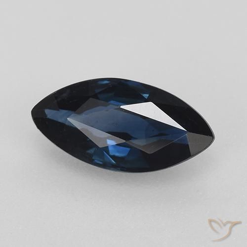 Safira Azul escuro Natural 0.75ct, Marquesa, VVS-VS