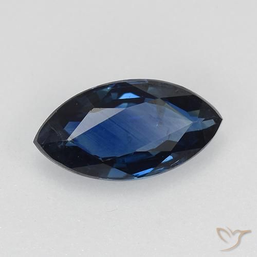 Safira Azul-marinho Natural 0.74ct, Marquesa, VVS-VS