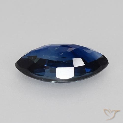 Safira Azul escuro Natural 0.80ct, Marquesa, VVS-VS