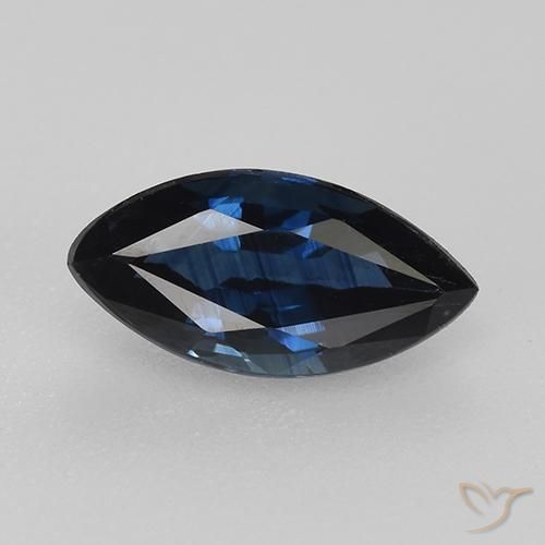 0.82ct Natural Azul escuro Safira, Marquesa, VVS-VS