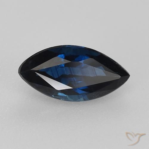 Safira Azul escuro Natural 0.82ct, Marquesa, VVS-VS
