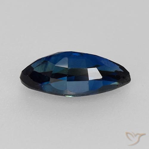 Safira Azul escuro Natural 0.82ct, Marquesa, VVS-VS