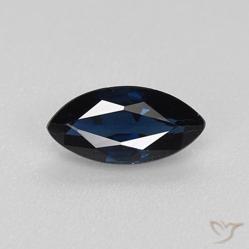 0.73ct Natural Azul escuro Safira, Marquesa, VVS-VS