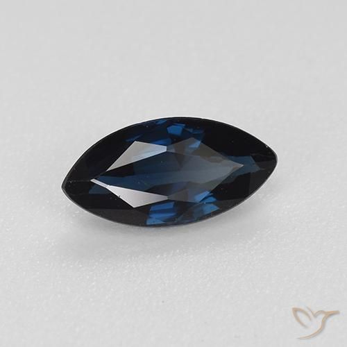 Safira Azul escuro Natural 0.73ct, Marquesa, VVS-VS