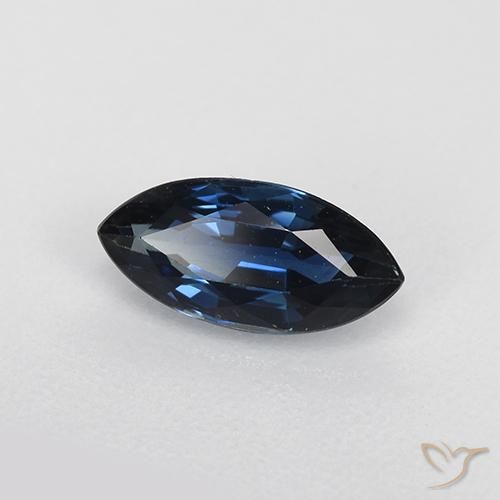 Safira Azul escuro Natural 0.75ct, Marquesa, VVS-VS