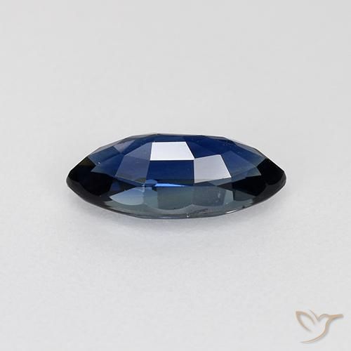 Safira Azul escuro Natural 0.75ct, Marquesa, VVS-VS