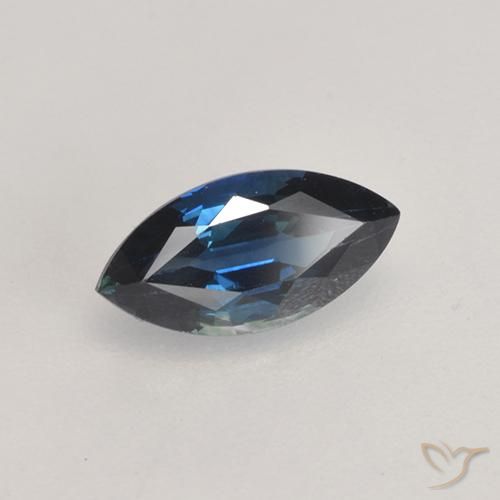 0.82ct Natural Azul escuro Safira, Marquesa, VVS-VS