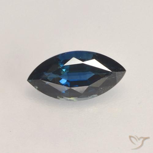 Safira Azul escuro Natural 0.82ct, Marquesa, VVS-VS