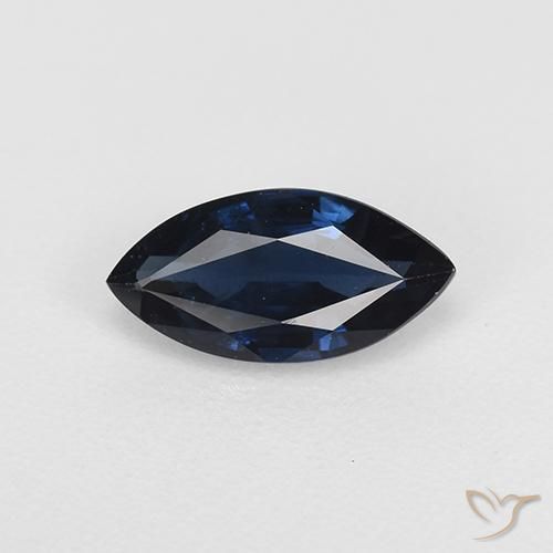 0.73ct Natural Azul escuro Safira, Marquesa, VS