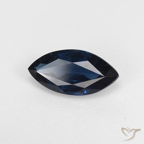Safira Azul escuro Natural 0.73ct, Marquesa, VS