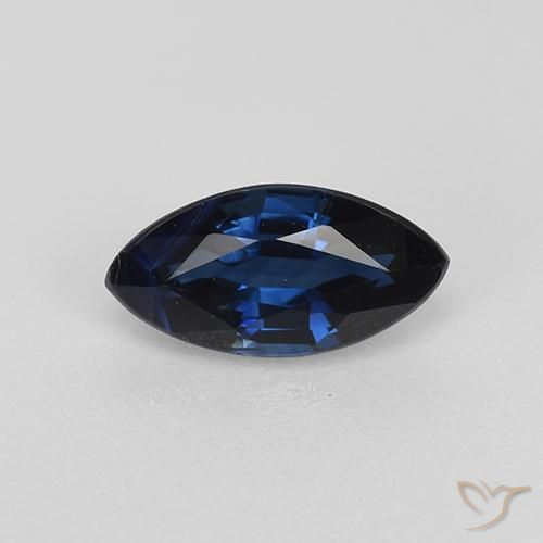 Safira Azul-marinho Natural 0.84ct, Marquesa, VS