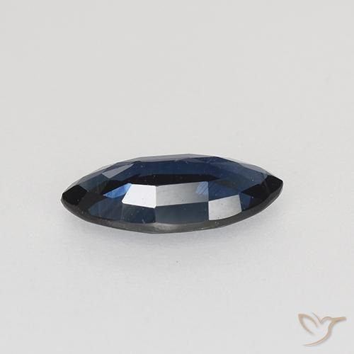 Safira Azul da meia noite Natural 0.66ct, Marquesa, VVS-VS