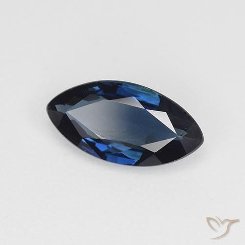 Safira Azul da meia noite Natural 0.69ct, Marquesa, VVS-VS