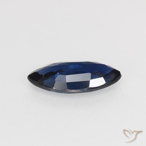 Safira Azul da meia noite Natural 0.69ct, Marquesa, VVS-VS