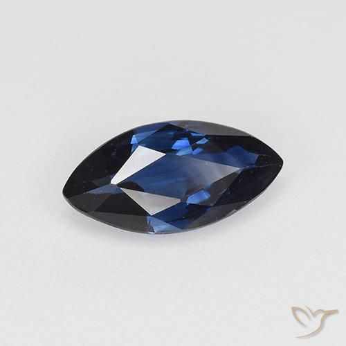 Safira Azul escuro Natural 0.69ct, Marquesa, VVS-VS