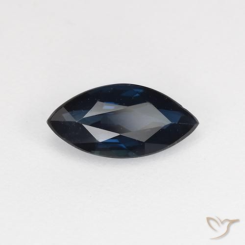 Safira Azul escuro Natural 0.64ct, Marquesa, VVS-VS