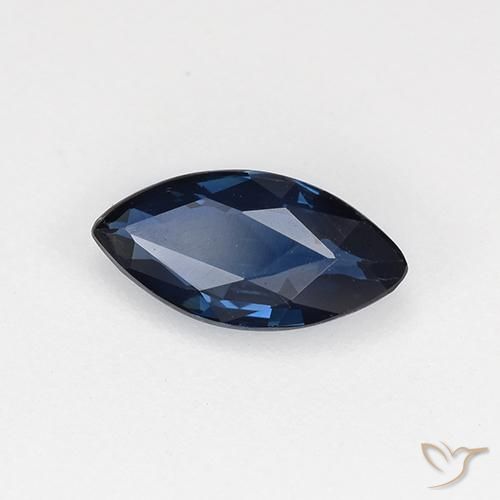 Safira Azul da meia noite Natural 0.66ct, Marquesa, VVS-VS