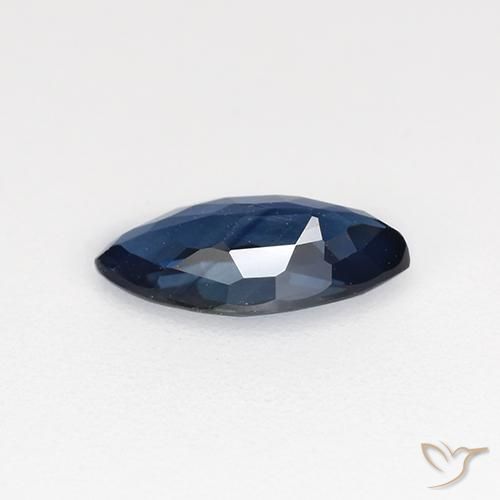 Safira Azul da meia noite Natural 0.66ct, Marquesa, VVS-VS